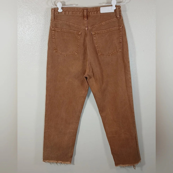 Re/Done 70s Ultra High Rise Stove Pipe Jeans in Washed Terracotta size 29 - Picture 3 of 13